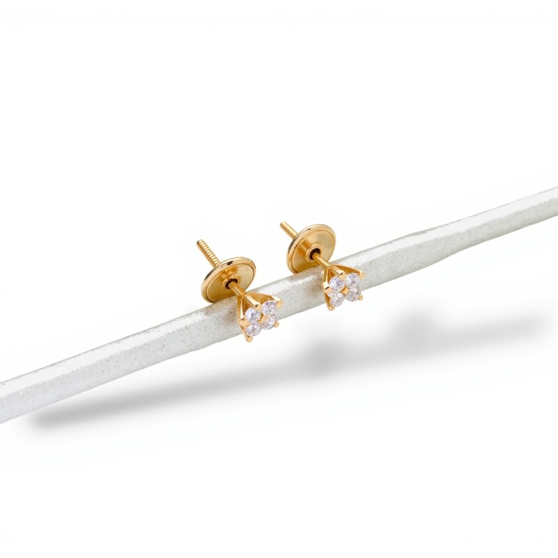 Caravanas Estrellas oro- Oro bajo - Zirconia - CA8177 conpiedra