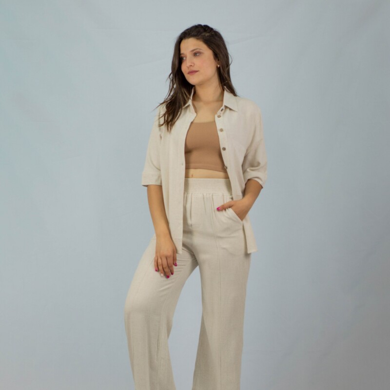 Camisa Lino Slowly Off White