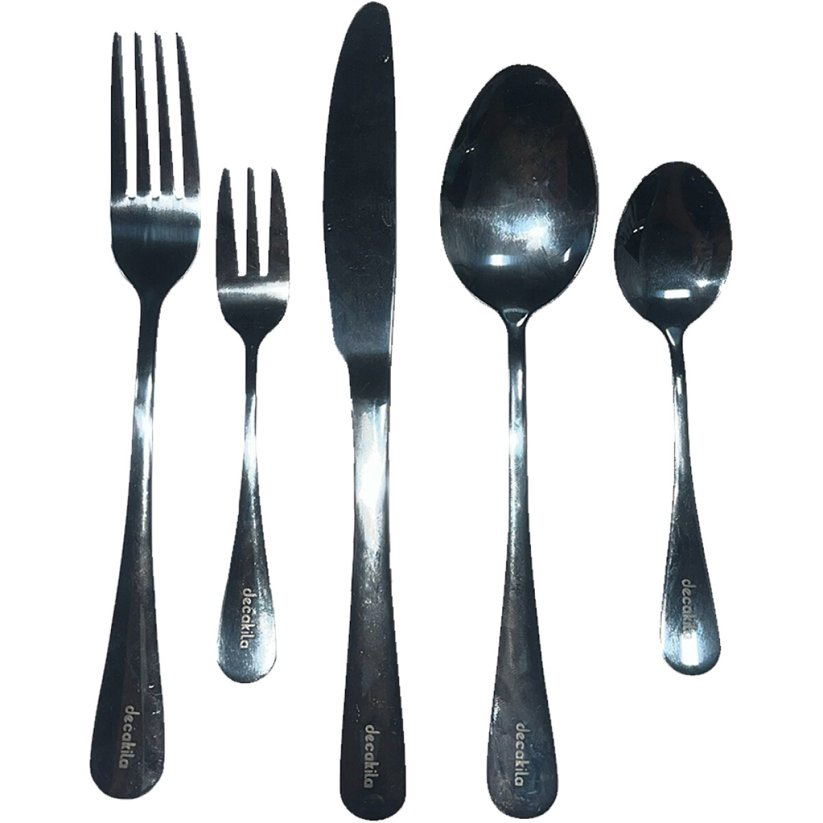 SET JUEGO CUBIERTOS DECAKILA 5 PIEZAS CUCHILLO TENEDOR CUCHARA 