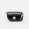 Bandolera The Circle En Cuero Grabado Croco Negro