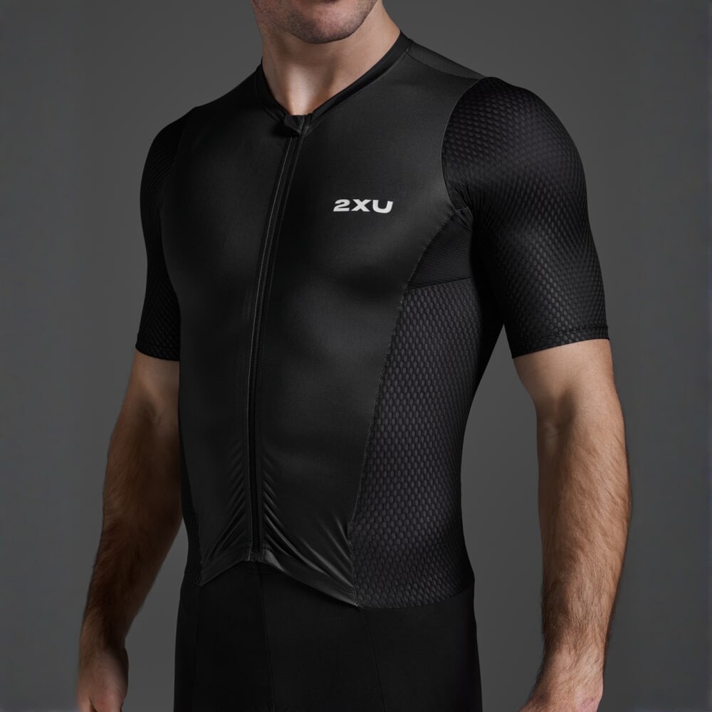 Trisuit Running Aero Hex Sleeved Trisuit Hombre Black/white
