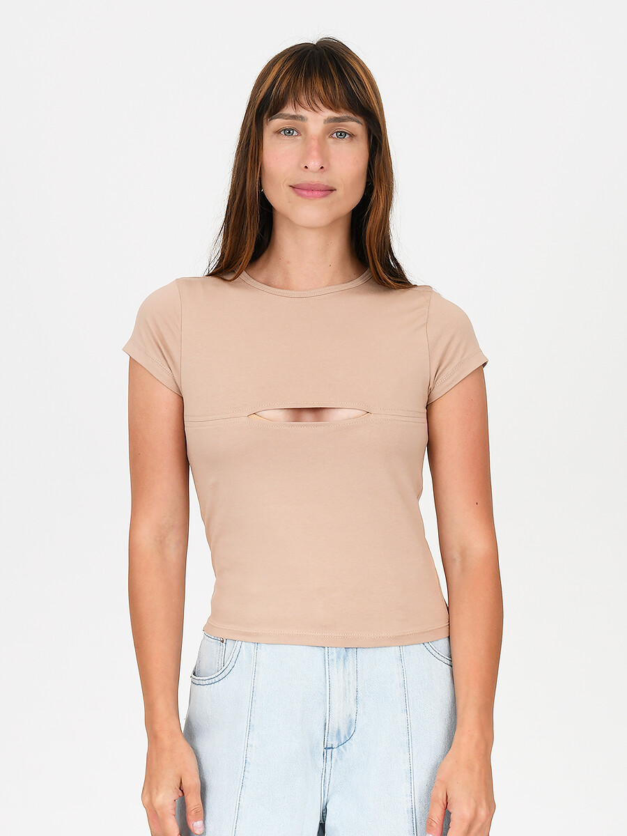 REMERA CARFOU - TAUPE 