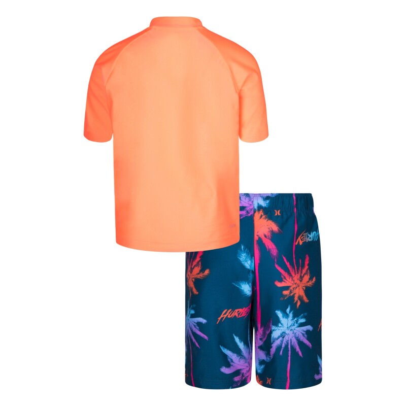 Conjunto Palm Gradient Rashguard de Niño Azul