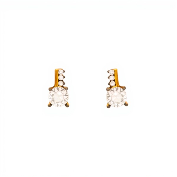 Caravanas Zirconias y oro - Oro bajo - Zirconia- CA8077 sinpiedra
