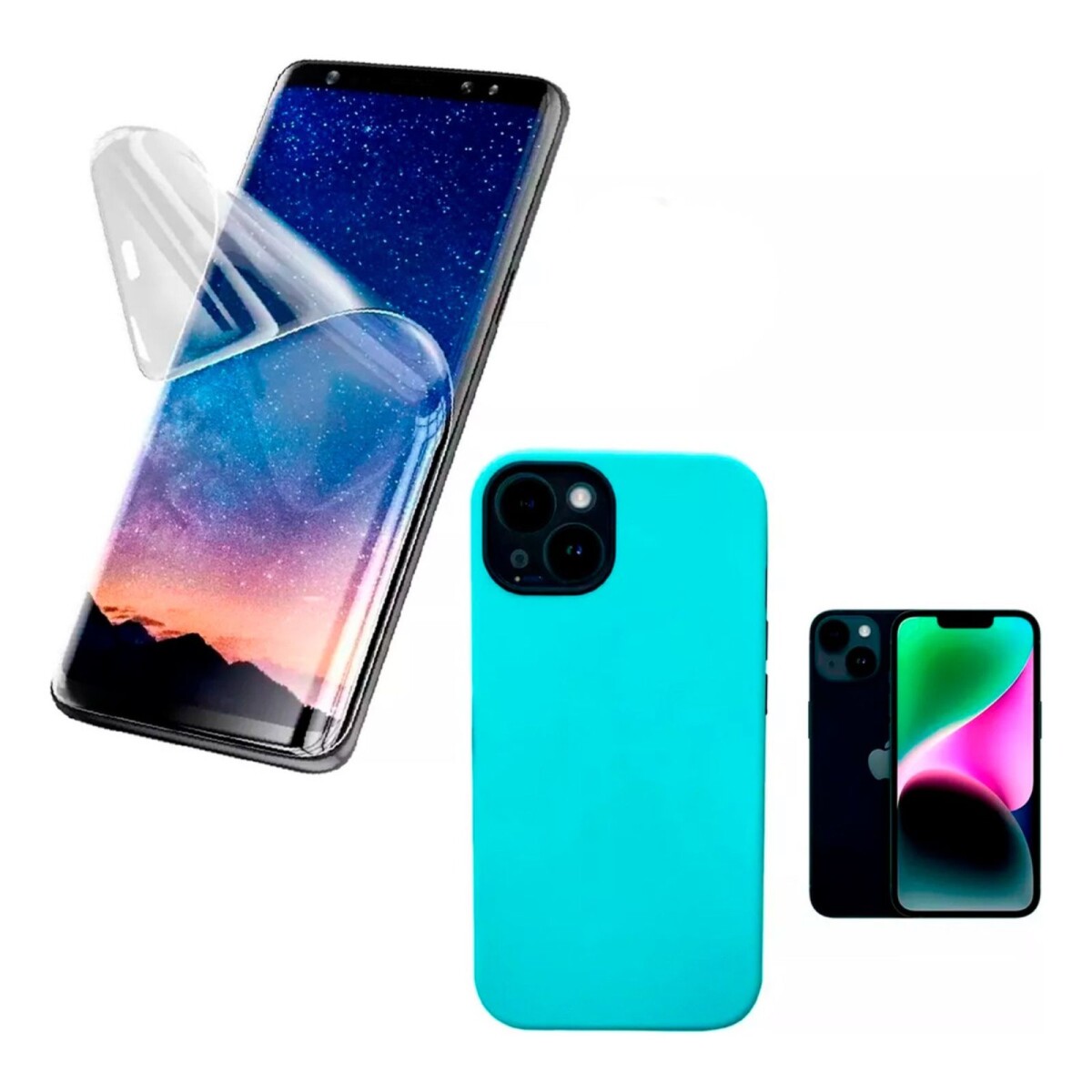 Carcasa Funda Protector + Hidrogel Simil Vidrio Para iPhone 14 