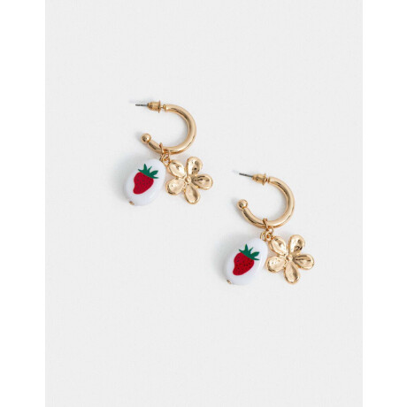 Aros Argollas Flores Dorado