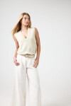 Chaleco Tejido Preppy en Lurex Dorado