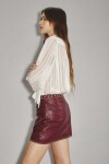 Falda Orient Studs Cuero Bordo