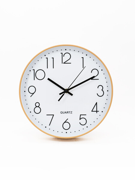 RELOJ REDONDO PARED A PILA MARRON