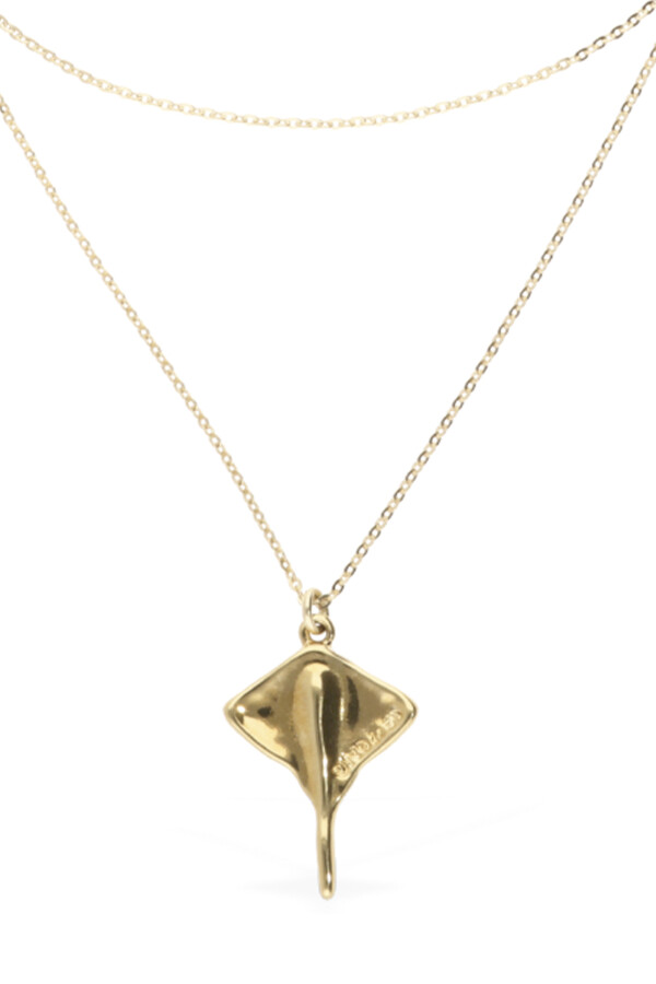 COLGANTE DE DOBLE CADENA CORTA ALEACIÓN DE METALES BAÑADO EN ORO 18K CON MANTARRAYA Colgante