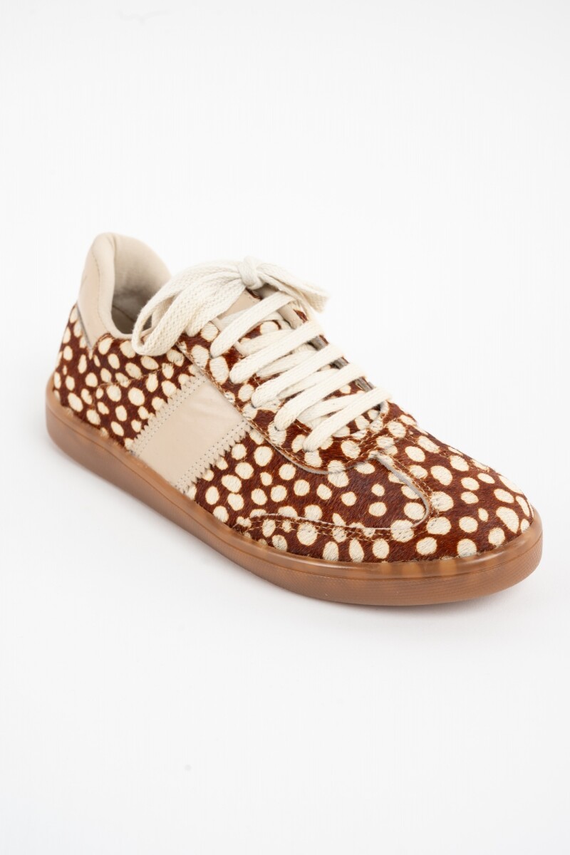Zapatilla Pelo Animal Print Deer Ocre