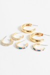 Set de tres aros strass dorado