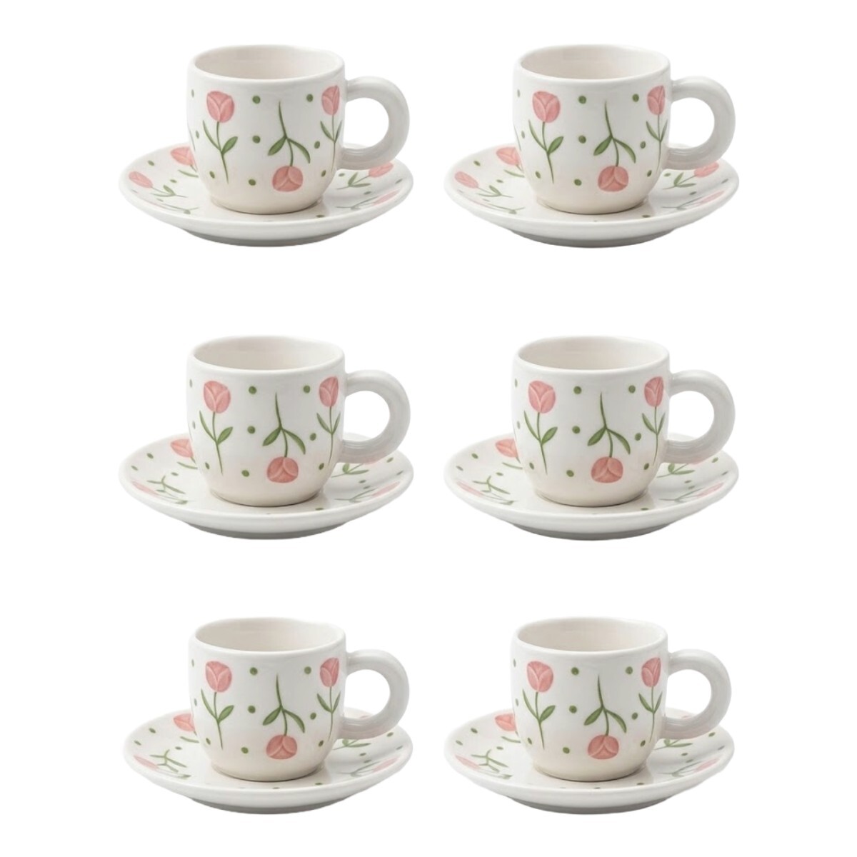 SET TAZA C/PLATITO FLOREADO 12PZAS 
