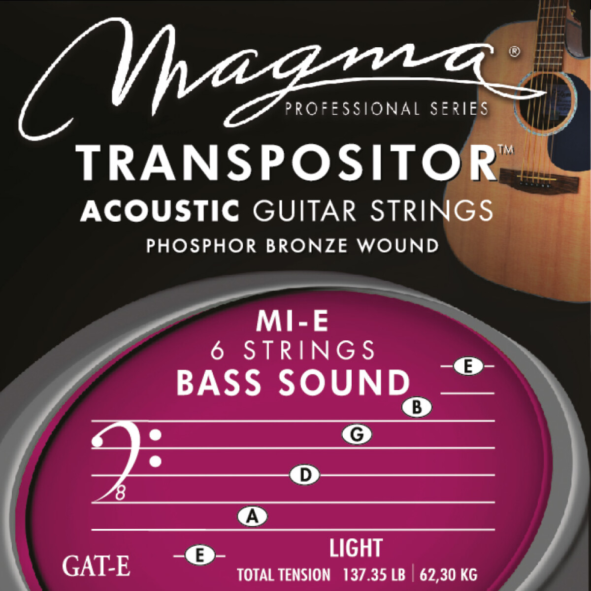 Encordado Acústica Transpositor Magma Bass Sound L GAT-E 