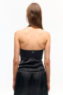 TOP HALTER SATIN Negro