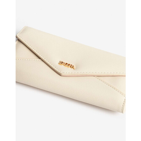 Billetera Fichero Con Solapa Blanco Crudo