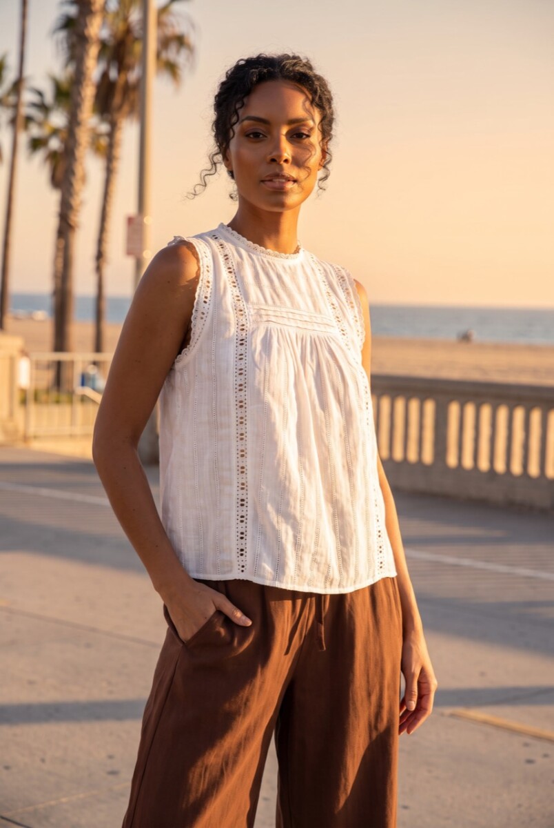 Blusa Con Frunce - Nácar 