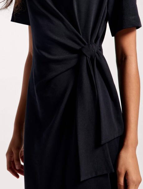 VESTIDO LARGO MANGA CORTA ULTRA SOFT NEGRO