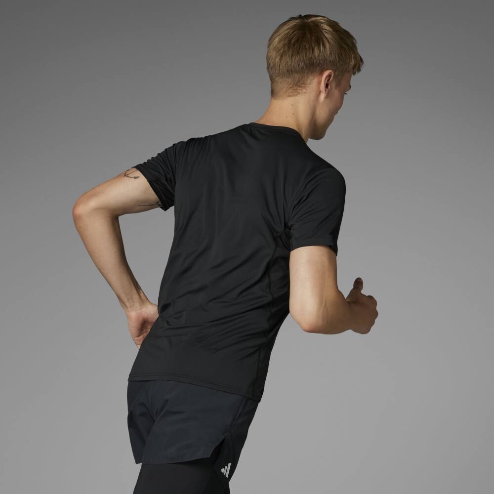 Polo Running Adizero E Tee Hombre Black