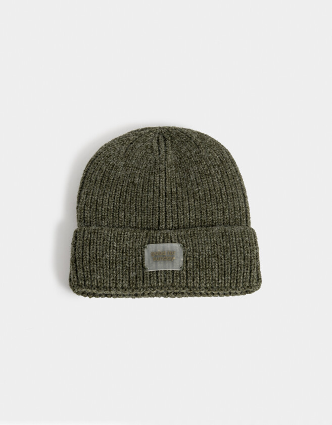 Gorro Clasico Gorro Tejido Con Tag - Verde Kaki