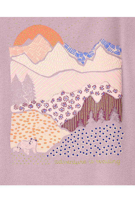 Blusa de algodón estampa montañas Sin color