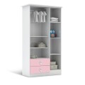 ROPERO INFANTIL 3 PUERTAS 2 CAJONES - BLANCO CON CAJONES CELESTE O ROSA ROPERO INFANTIL 3 PUERTAS 2 CAJONES - BLANCO CON CAJONES CELESTE O ROSA