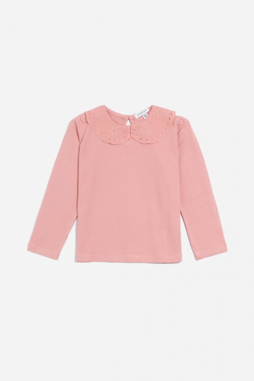 T-shirt manga larga con cuello bebe SALMON