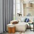 Cortina 100% Blackout 2Paños 140x220 Textura Lino Doble Faz Variante Color Gris