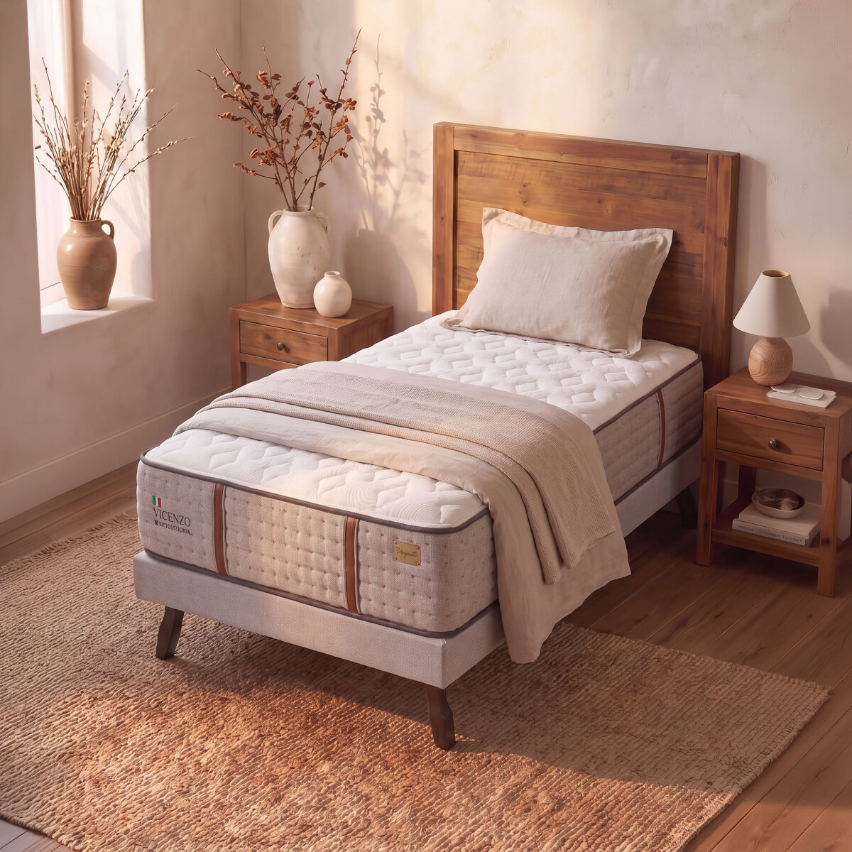 SOMMIER - 1 Y 1/2 PLAZAS RESORTES VICENZO 