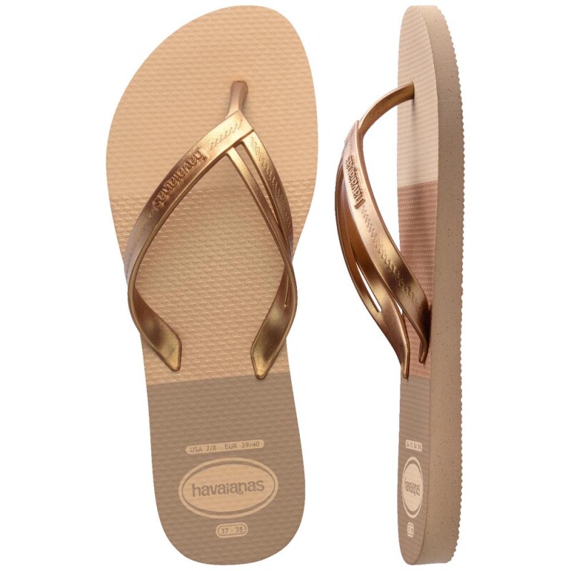 Sandalias Havaianas Elegance Print Grafito Dorado