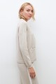 Bomber tejida con bolsillos beige melange
