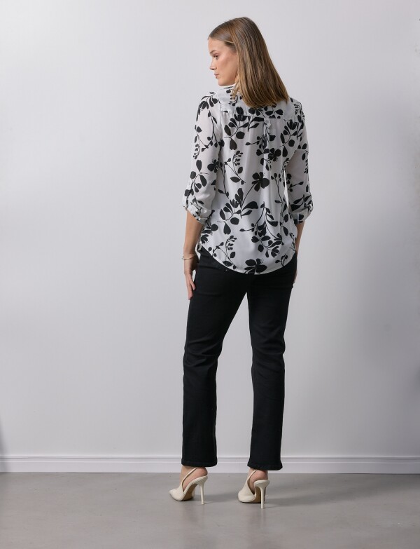 Blusa Printed BLANCO/NEGRO