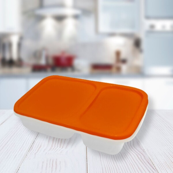 VIANDA RECTANGULAR 2 DIVISIONES JOLLY FRESHLIFE 0,8L NARANJA