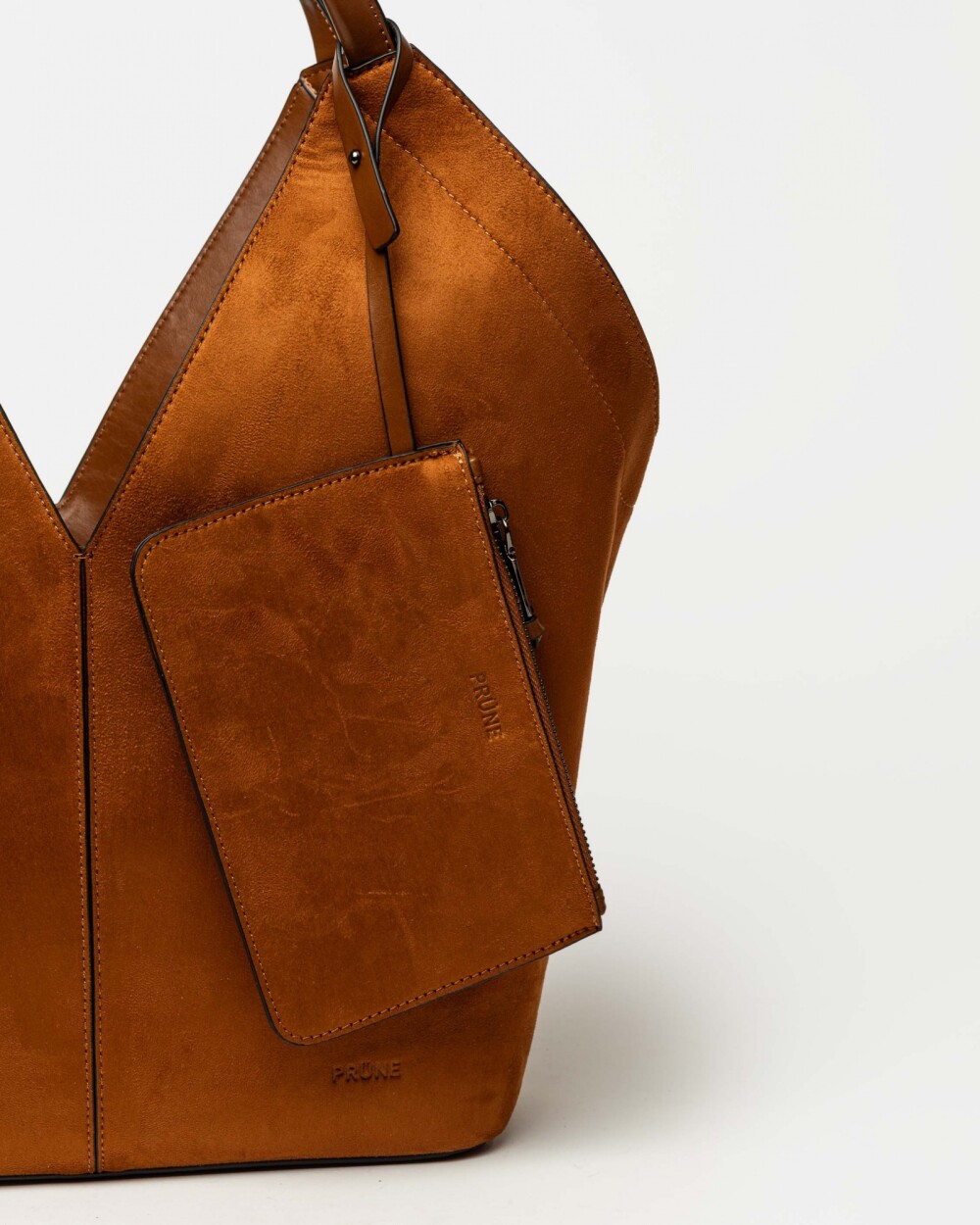 Bolso Josephine en efecto gamuza Tabaco