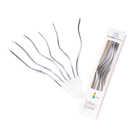 Velitas Metal Ondas 15 cm x 6 Plateadas