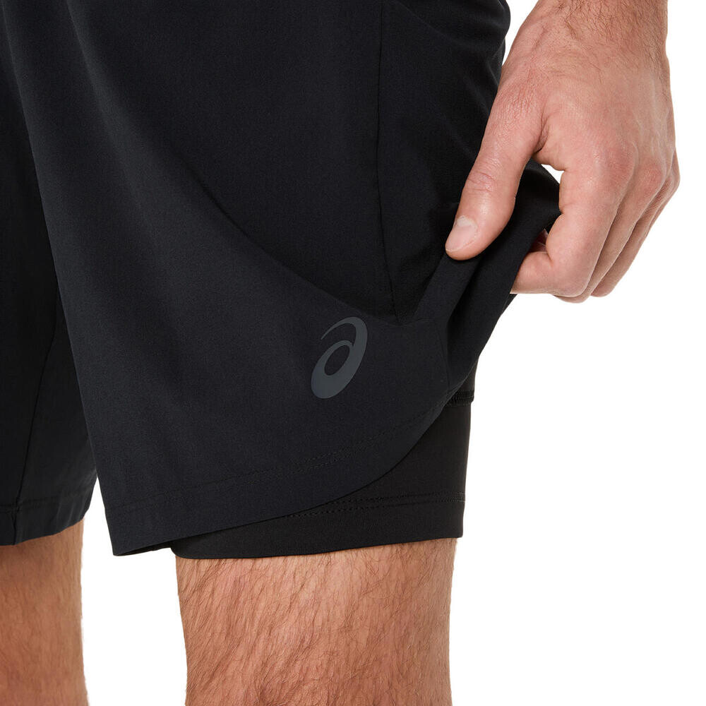 2 In 1 Woven 7In Short - Hombre Performance Black