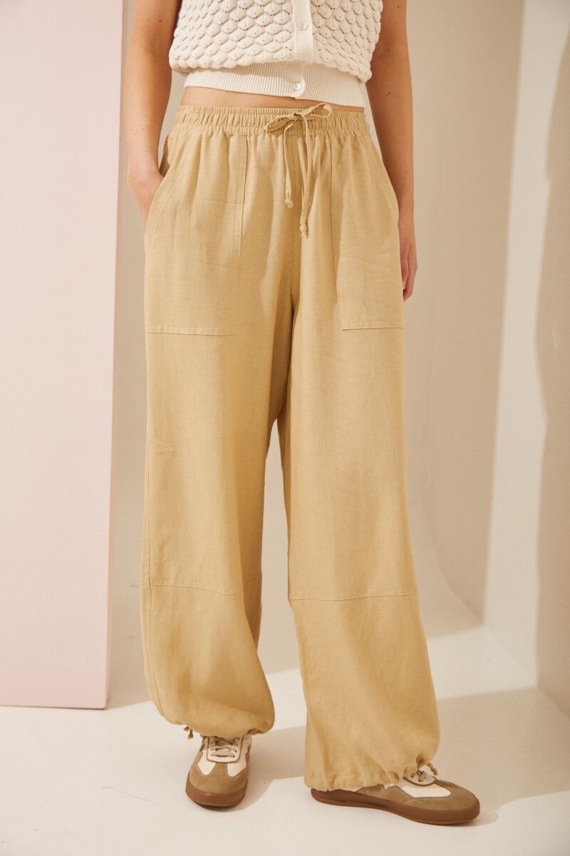 PANTALON TROPICAL - BEIGE 
