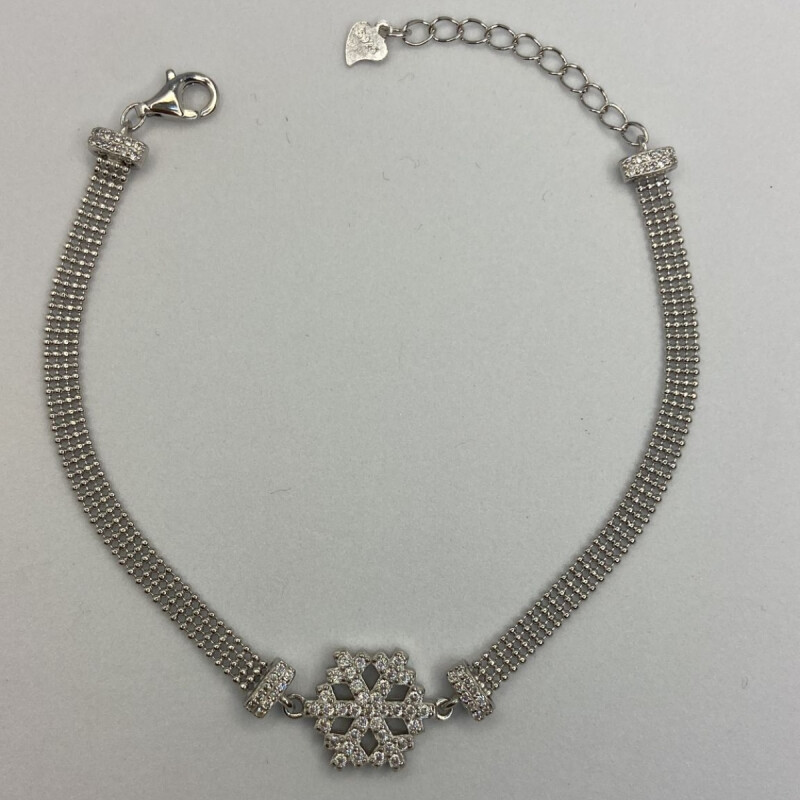 PULSERA DE PLATA COPO NIEVE , LARGO 17+3CM L5dpj-03-x2
