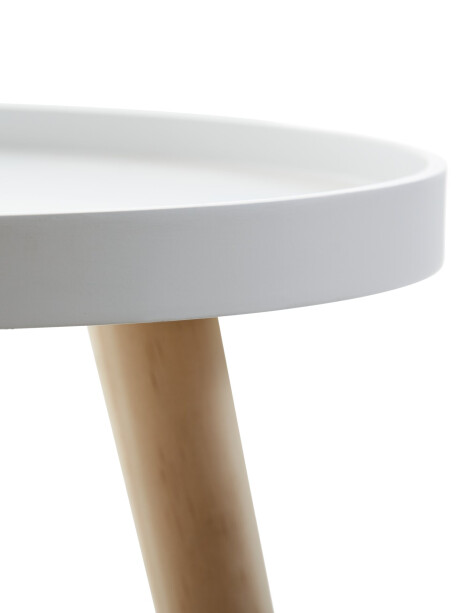 Mesa auxiliar BAKKEBJERG Ø40 blanco/natural Mesa auxiliar BAKKEBJERG Ø40 blanco/natural