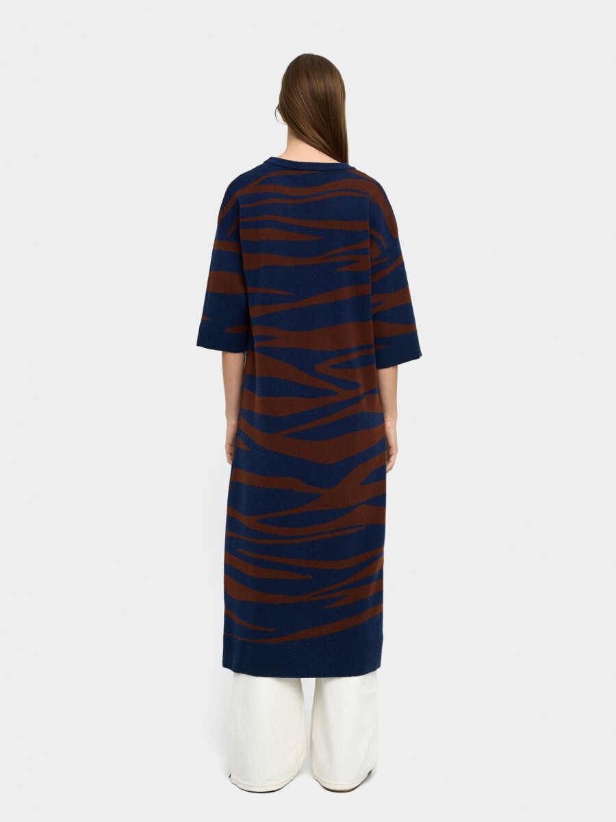Vestido De Punto Jacquard multicolor