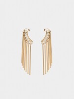 Pendientes Ear Jacket Con Perlas Y Barras blanco