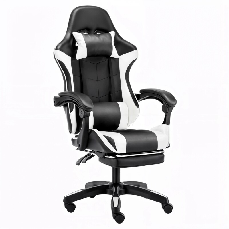 Silla gamer giratoria NEGRO Y BLANCO