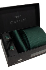 Set Corbata, pañuelo y gemelos VERDE