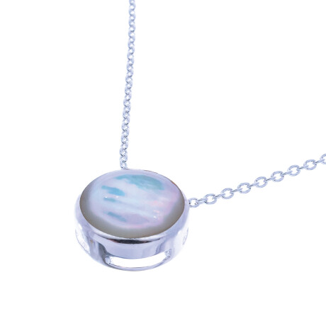 Conjunto de cadena y dije de plata 925 con nácar, PUNTO DE LUZ Conjunto de cadena y dije de plata 925 con nácar, PUNTO DE LUZ