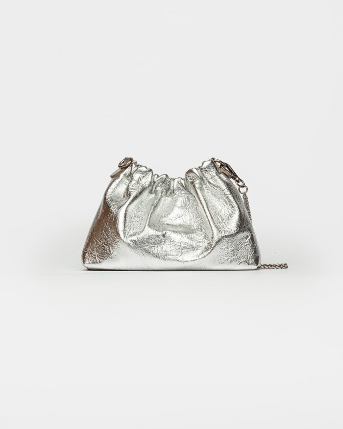 Mini bag Gina en cuero arrugado Metalizado