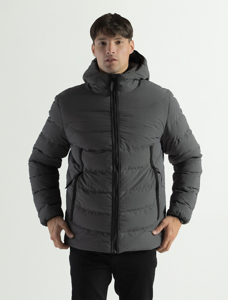 Campera con Capucha Andy Gris Oscuro