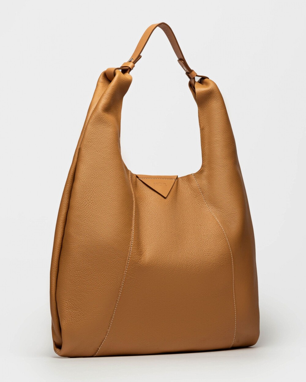 Bolso The Shopping en cuero graneado Cuoio
