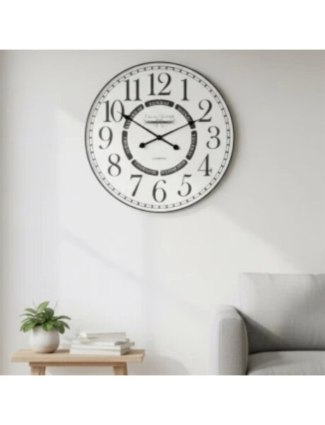 RELOJ DE PARED HIERRO D69.5X69.5X3.5CM SEMAMAL COLOR BLANCO RELOJ DE PARED HIERRO D69.5X69.5X3.5CM SEMAMAL COLOR BLANCO