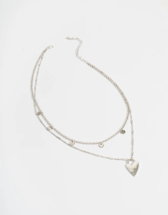 Collares Cortos Bañada en Plata Collar Multicadena Bañado En Plata - Plateado