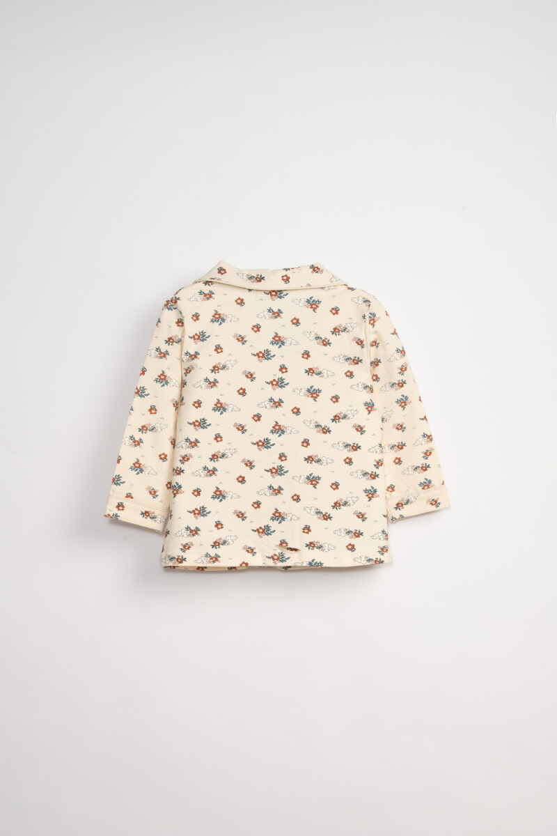 Conjunto pijama Flores Crudo